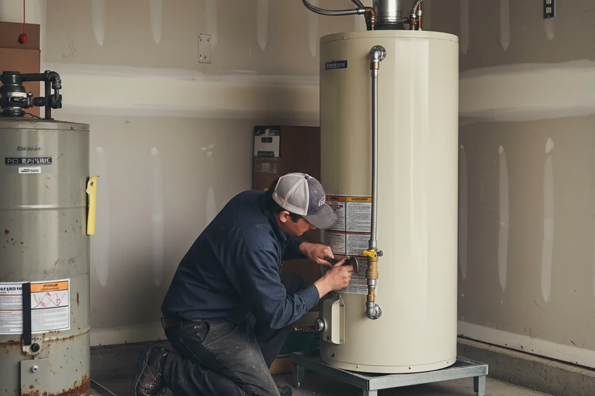 Water heater and shutoff valve replacement in Streator
