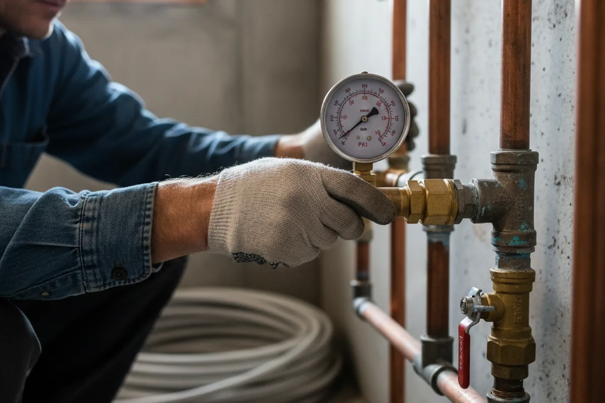 Pressure testing a repaired line during Water Line Repair in Streator
